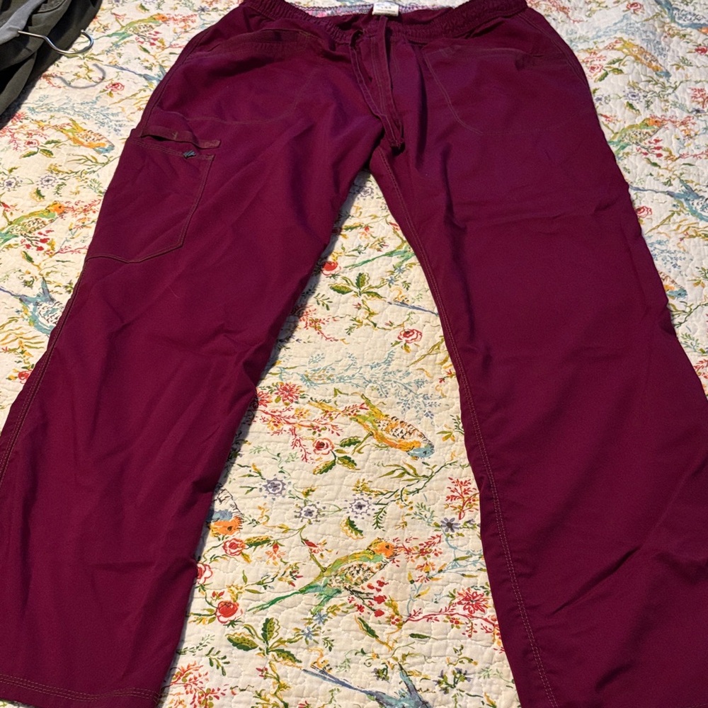 Dickies Burgundy Drawstring Scrub  Pants